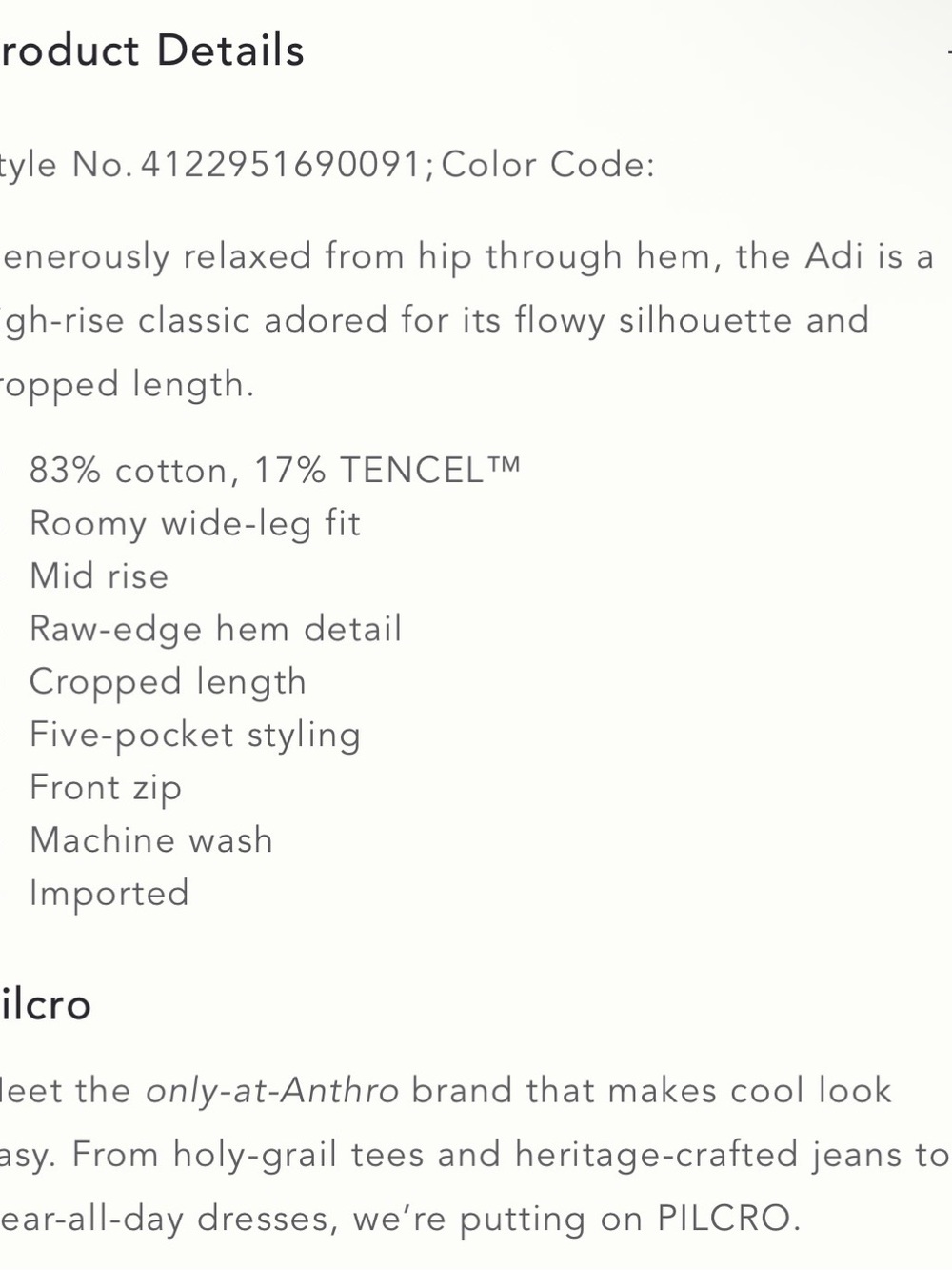 Pilcro Adi Crop Hibiscus Mid-Rise Jeans Sz 30 NWOT - Picture 10 of 10